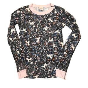 Hanna Andersson‎ Unicorn Pajama Top Organic Cotton Kids 12 Whimsical Print